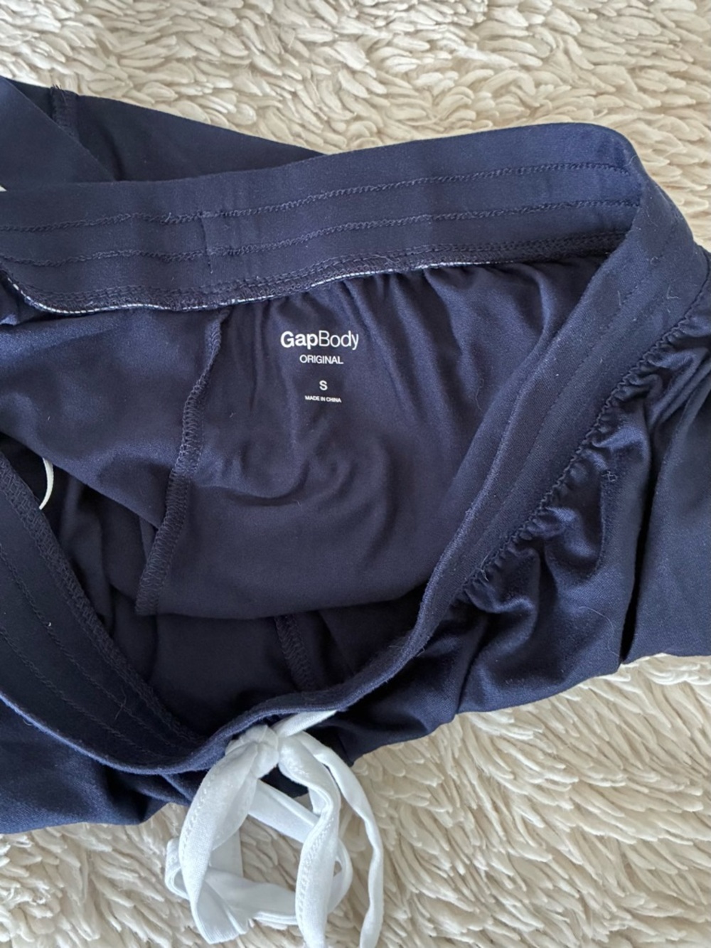 🌟Gap Body•Women’s Navy Athletic•Lounge•Sleep•Shorts with White Drawstring•Sz S - Picture 5 of 6